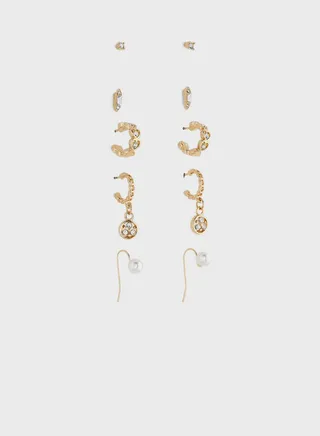 6 Pack Mix Hoop Earrings