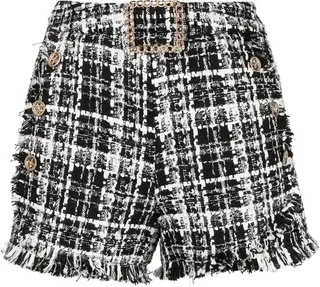 Rough-Cut Tweed Shorts