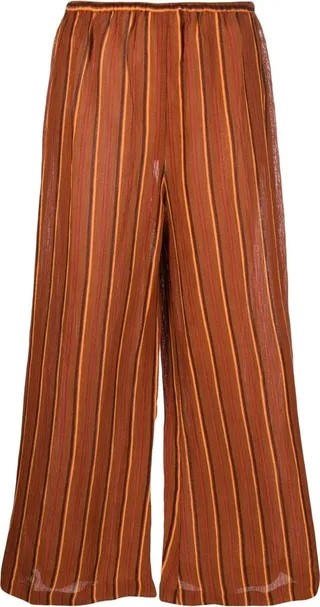 Stripe-Print Cropped Trousers