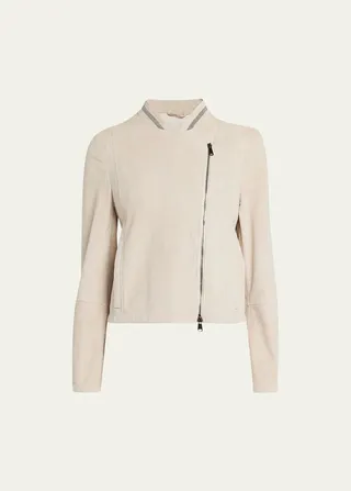 Couture Drop-Proof Suede Bomber Jacket