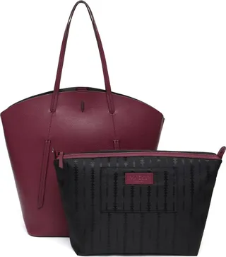 Leather Tote with Pouch