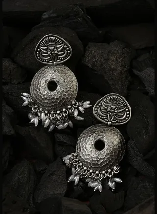 Silver Plated Designer Geometric Studs