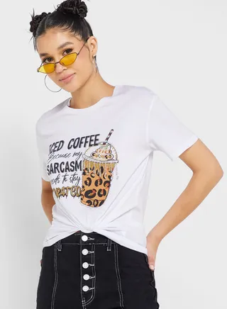 Embellished Graphic Detail T-Shirt