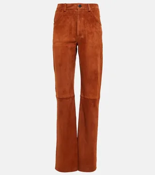 Neil straight-leg suede pants