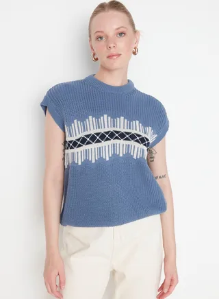 Printed Knitted Sweater