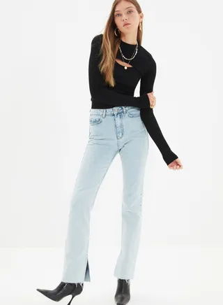 High Waist Straight Jeans