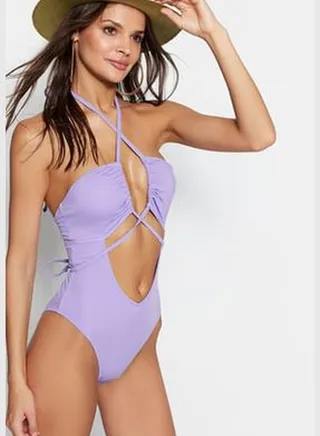 Lilac Cross-tie Pile Regular Leg Swimsuit TBESS23MA00001