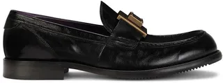 Logo-Plaque Leather Loafers