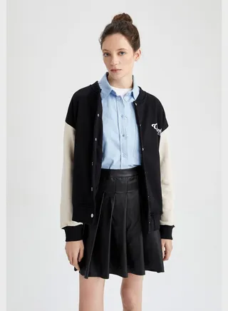 Embroidered Pocket Detail Jacket