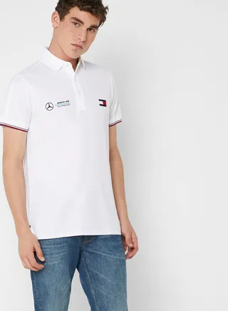 Mercedes Benz Essential Logo print Polo