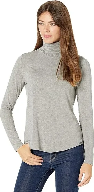 Prana Foundation Turtleneck (Heather Grey) Women's Clothing