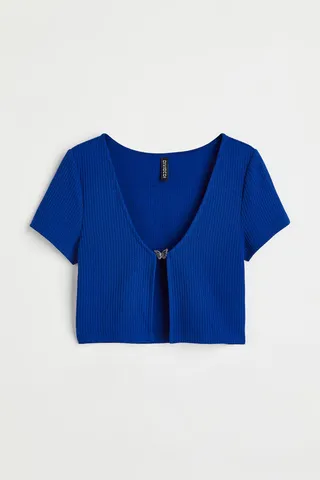 Ribbed Top with Butterfly Detail