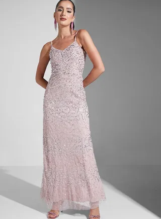 Hadia Ghaleb Strappy Sequined Dress