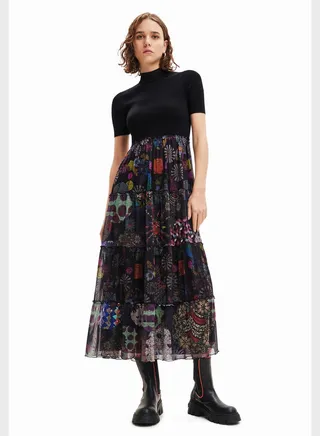 Floral Print Tiered Dress