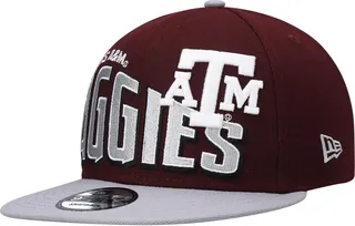 Men's New Era Maroon Texas A & M Aggies Two-Tone Vintage-Like Wave 9FIFTY Snapback Hat