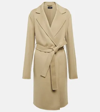 Cenda wool and cashmere wrap coat
