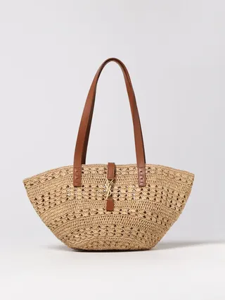 Saint Laurent Panier crochet and leather bag