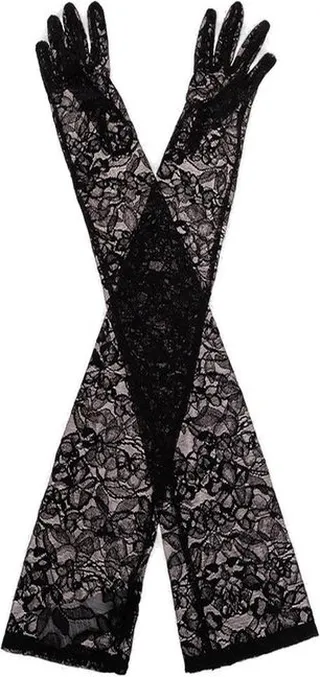 Versace Floral-Lace Pull-On Opera Gloves