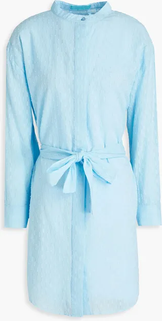 Brandi belted cotton-jacquard mini dress