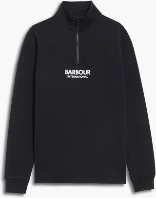 Appliquéd cotton-blend jersey half-zip sweatshirt