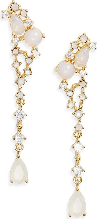 Cubic Zirconia & Crystal Cluster Drop Earrings