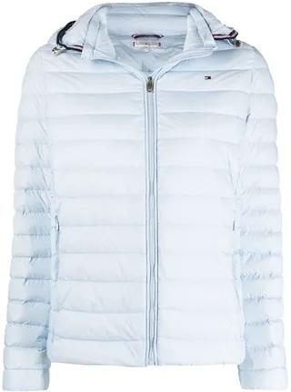 Embroidered-Logo Quilted Jacket