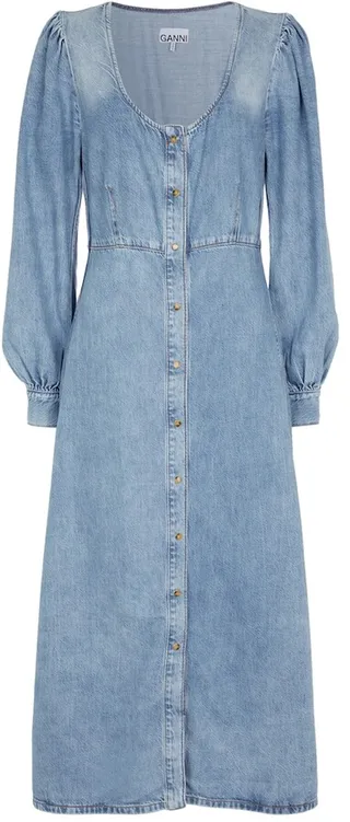 Denim midi dress