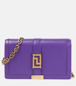 Greca Goddess leather shoulder bag