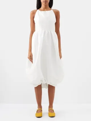 Portia Detachable-bow Taffeta Dress