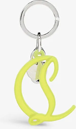 Fluo Yellow Gomme Fluo Logo Brass and Rubber Keyring