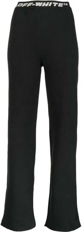 Logo-Waistband Straight-Leg Trousers