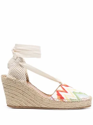 Zigzag-Print Wedge Espadrilles