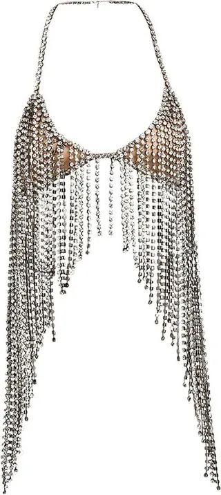 Crystal Fringe Halterneck Top