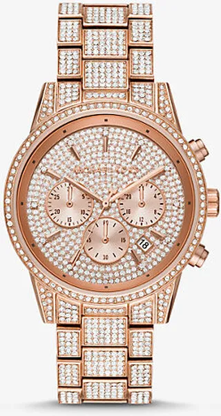 Ritz Pavé Rose Gold-Tone Watch