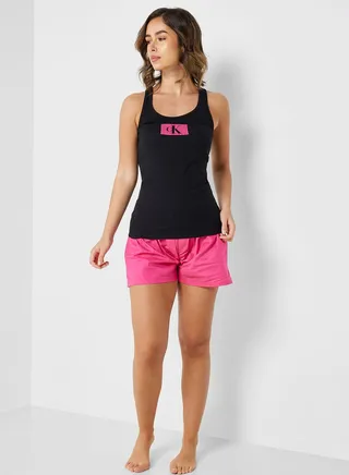 Logo Knitted Tank Top & Short Set