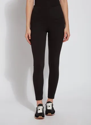 Lysse Waist-to-Ankle Denim Leggings - Black