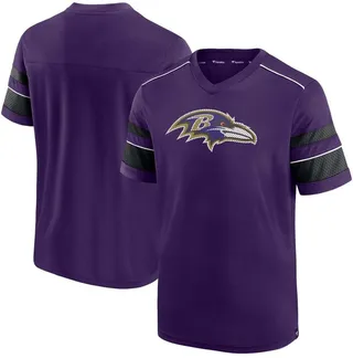 Men's Purple Baltimore Ravens Textured Hashmark V-Neck T-shirt