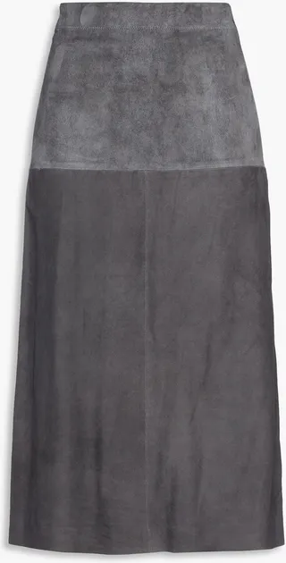Suede midi skirt