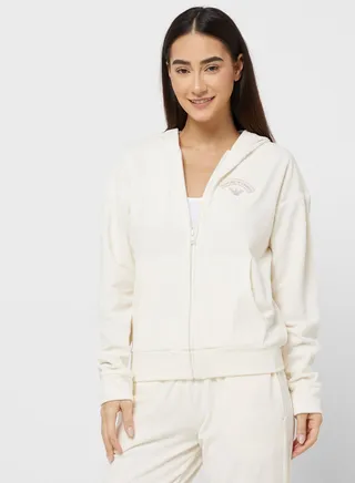 Zip Through Logo Hoodie