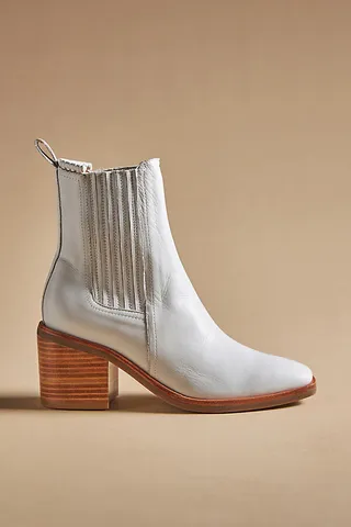 Silent D Naydo Heeled Ankle Boots White