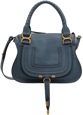 Chloé Navy Small Marcie Shoulder Bag