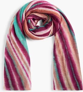 Tie-dyed cashmere scarf