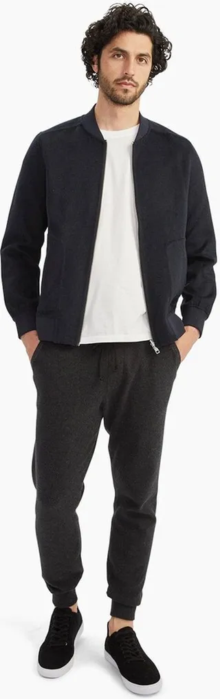 Wool Cashmere Reversible Bomber Jacket