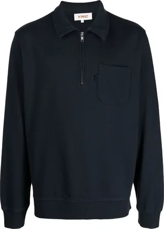 Sugden half-zip fastening polo shirt