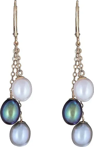 14K Yellow Gold & 7MM Multicolor Freshwater Pearl Drop Earrings