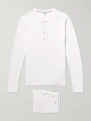Karl Heinz Organic Cotton-Jersey Henley T-Shirt and Boxer Briefs Set