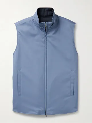 Marlin Reversible Nylon and Virgin Wool-Blend Twill Gilet