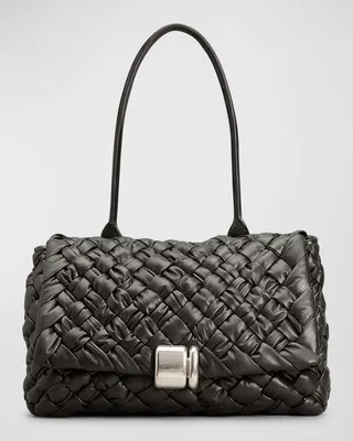 Small Intrecciato Padded Leather Shoulder Bag