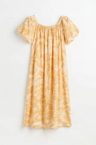 Off-the-shoulder Puff-sleeved Dress