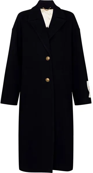 Logo Patch Single-Breasted Coat